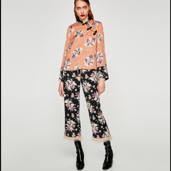 Zara Tops - Zara Japanese style top with mandarin collar sz M